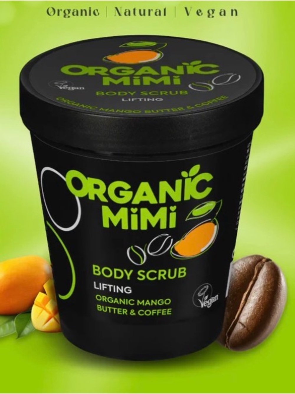 Organic Mimi, Body Scrub Lifting Mango & Coffee, 250 g